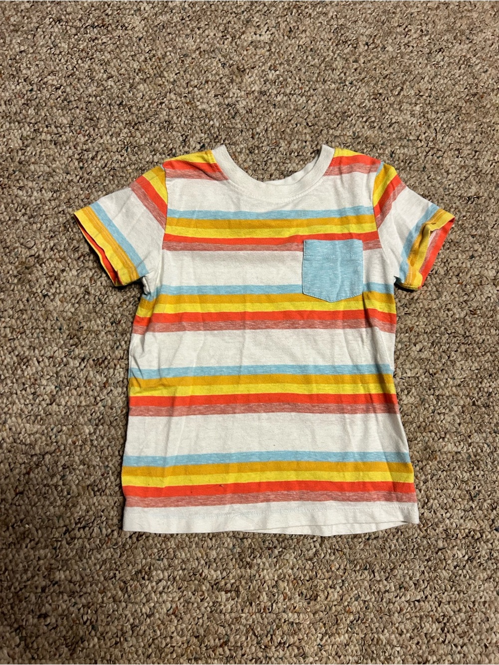 Cat & Jack Short Sleeve Stripe Tee - Yellow, Red, Blue, 3T